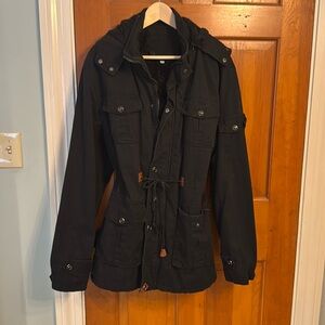 Black winter coat brand unknown